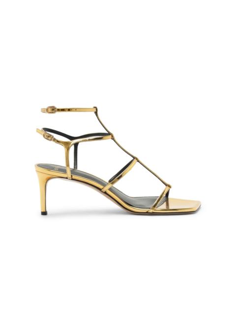 ALEXANDRE BIRMAN Amanda Metallic Leather Sandals gold