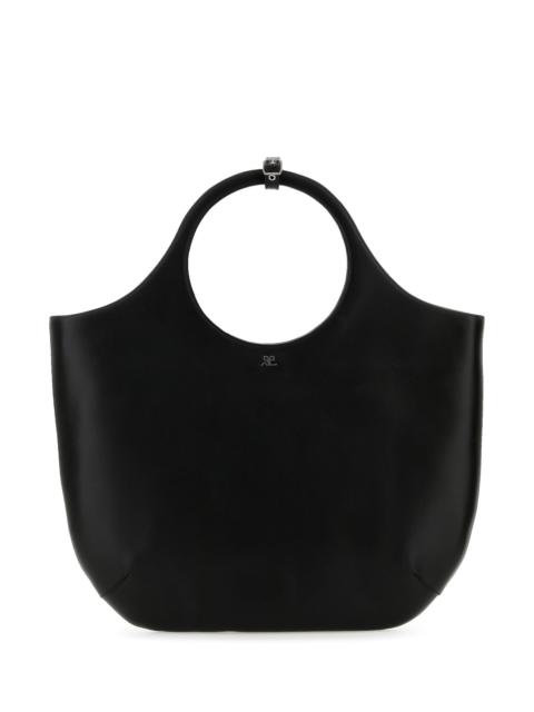 courrèges Black leather large Holy handbag
