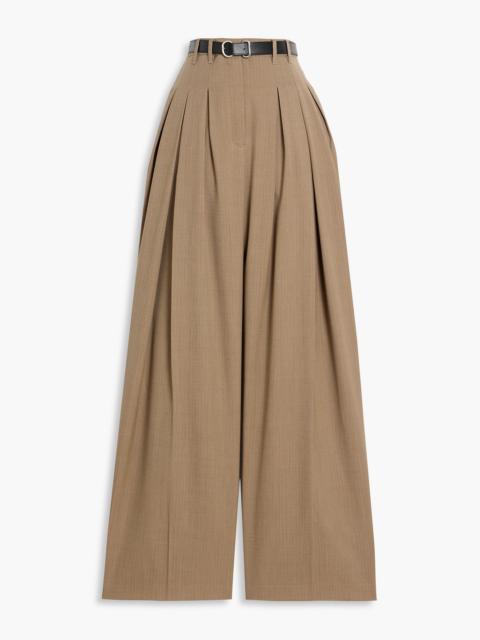 Jil Sander Belted wool-jacquard wide-leg pants