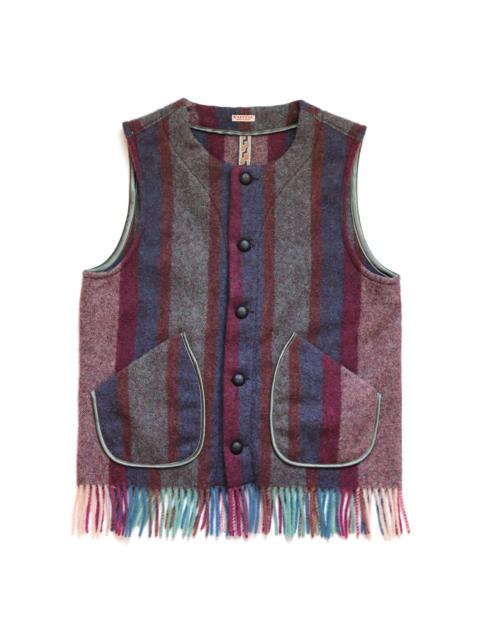 WOOL DAVINCI STRIPE GAUCHO VEST - PURPLE