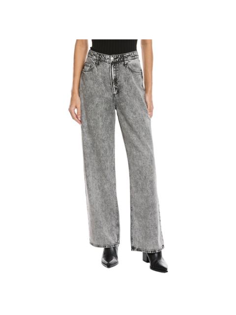 rag & bone rag & bone Featherweight Logan Mid-Rise Slate Grey Wide Leg Jean