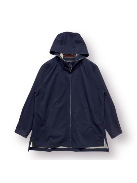 Other Designers Comme Ca ism navy blue hoodie issey miyake style lightjacket