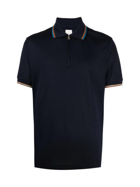 Paul Smith RAINBOW STRIPE-DETAIL COTTON POLO SHIRT
