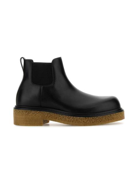 Bottega Veneta Black Leather Haddock Ankle Boots