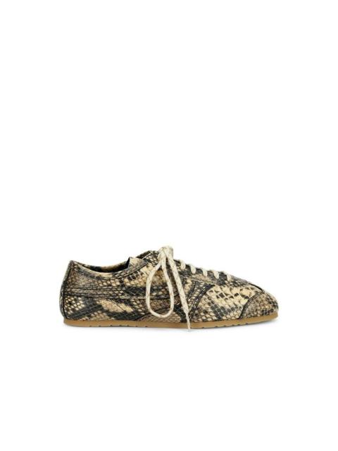 Dries Van Noten DRIES VAN NOTEN Beige 70s Style Beige Leather Sneakers New &