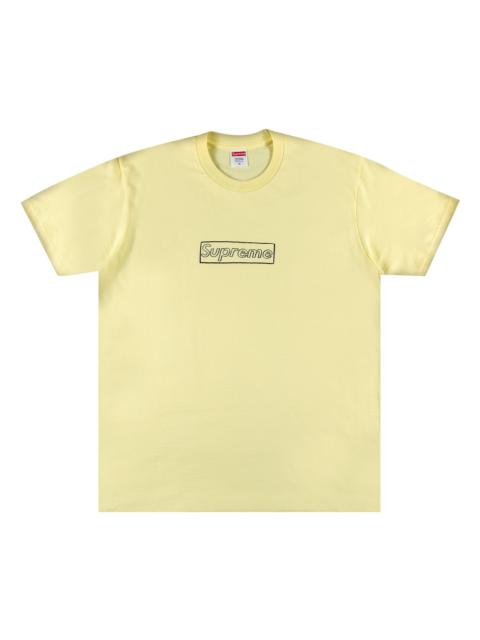 Supreme Supreme x KAWS Chalk Logo Tee 'Pale Yellow'