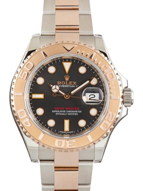 ROLEX Pre-Owned Two Tone Rolex Yacht-Master 40 Ref 116621 Black Dial