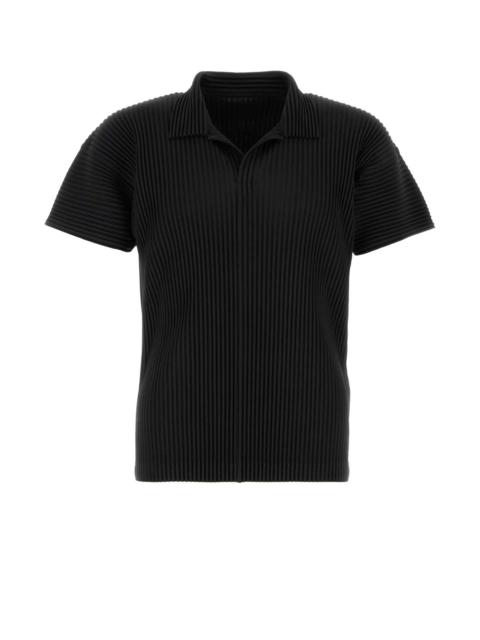 ISSEY MIYAKE Homme Plisse' Issey Miyake Men Black Polyester Polo Shirt
