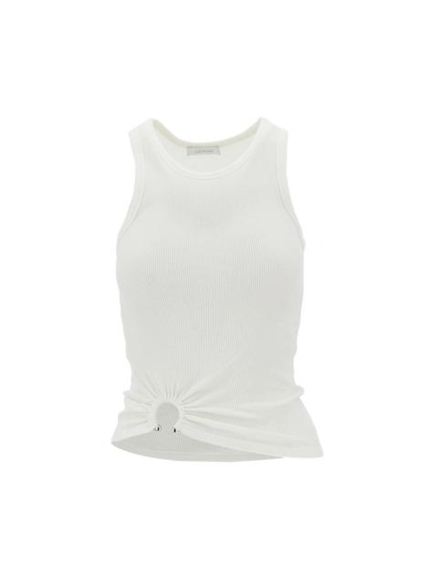rabanne RIBBED TANK TOP WITH PIERCING DETAIL