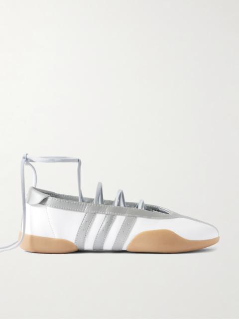 adidas Originals Taekwondo Mei Ballet Metallic Leather-trimmed Leather Sneakers