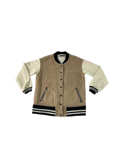 Other Designers Japanese Brand - Heather Varsity Jacket Wool Sleeve Snap Button Design