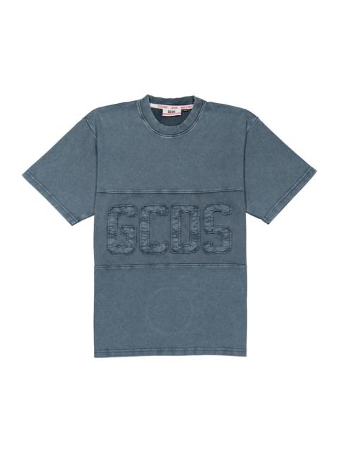 GCDS GCDS Men's Overdyed GCDS Logo Band Cotton T-Shirt