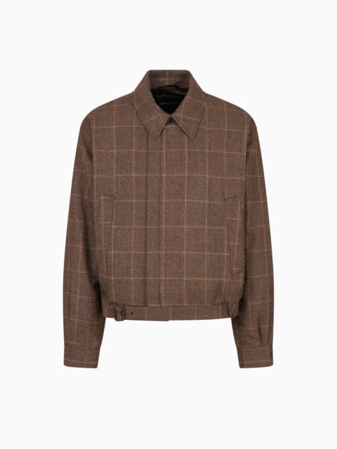 EMPORIO ARMANI FLANNEL BLOUSON WITH A CHECK MOTIF