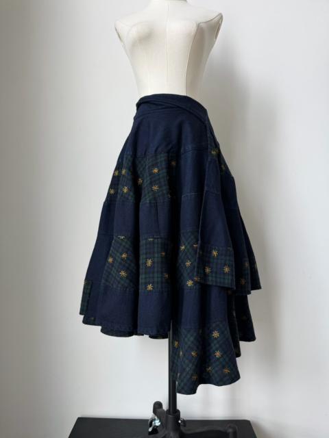 Comme Des Garçons Comme Des Garcons Rei Kawakubo 2017 Tricot line patchwork embroidered skirt