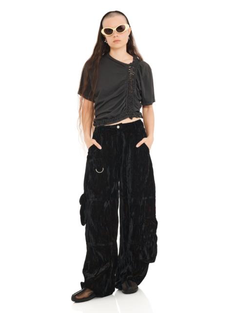 Collina Strada BLACK VELVET LAWN CARGO PANT