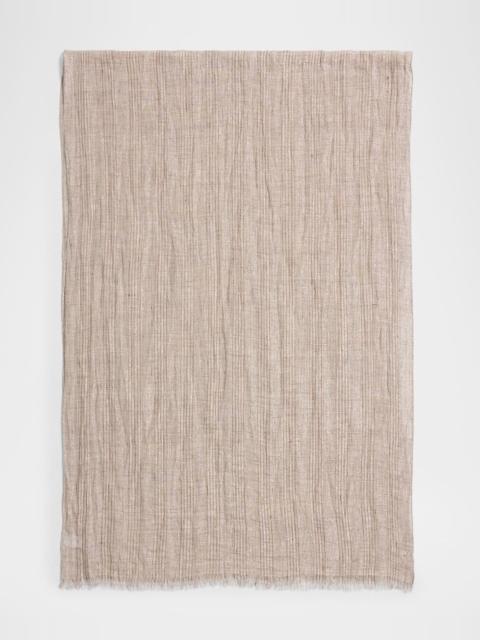 Brunello Cucinelli Sparkling Striped Linen-Blend Scarf