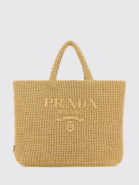 Prada Prada Women Crochet Raffia Bag Prada With Logo