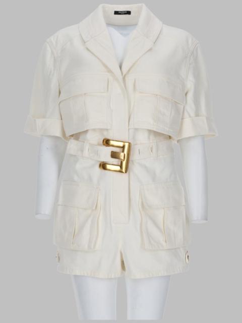 Balmain Balmain Women Jumpsuit Con Cintura In Denim