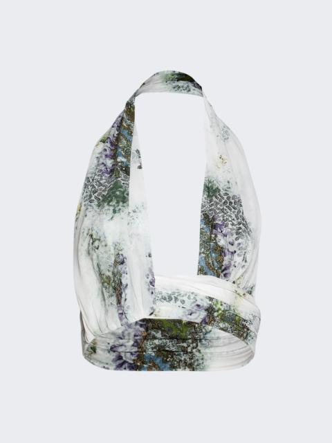 CHRISTOPHER ESBER Wrap Crop Top Absence Print