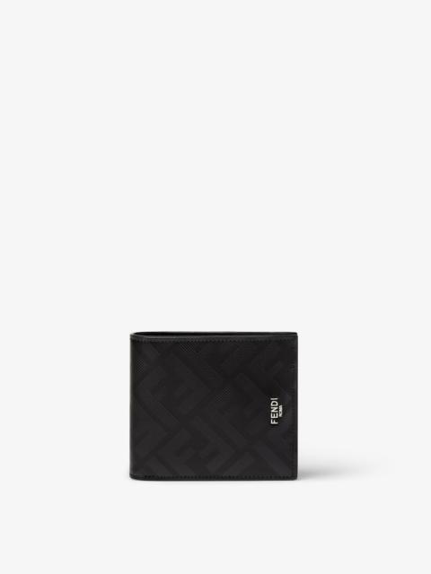 FENDI Wallet with eight interior card slots and two compartments for banknotes. Made of black leather with