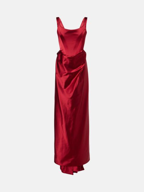 Vivienne Westwood Camille draped crêpe satin bustier gown