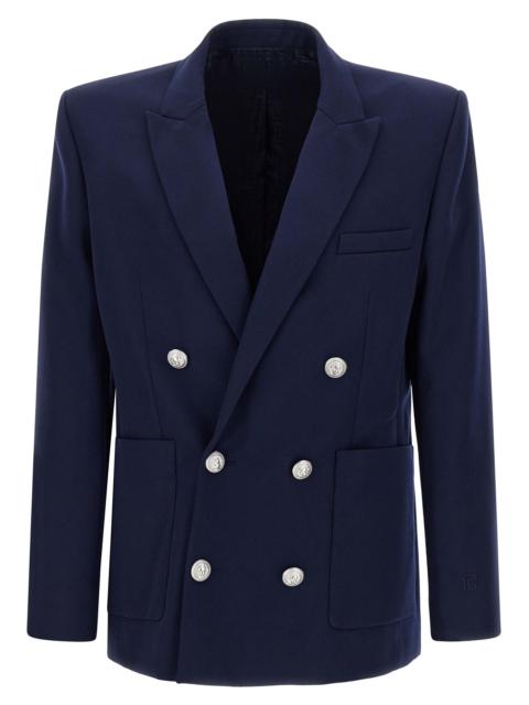 Balmain Grain De Poudre Blazer Blue