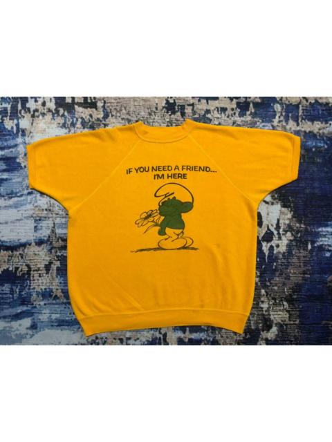 Other Designers Vintage 70s/80s Smurf Shorts Sleeve Sweatshirt