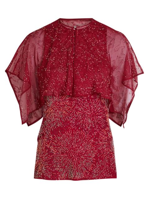 rabanne Rabanne Embellished Chiffon Cape top