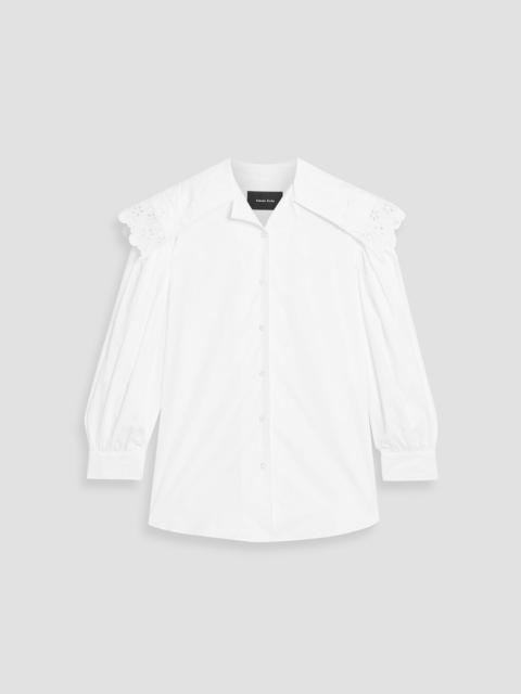 Simone Rocha Broderie anglaise-trimmed cotton-poplin shirt