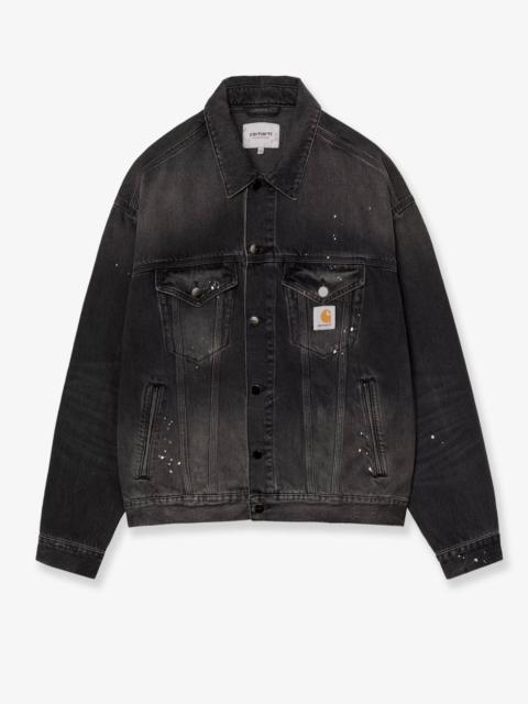Carhartt WIP Carhartt Wip Black Denim Jacket With A Distressed Effect