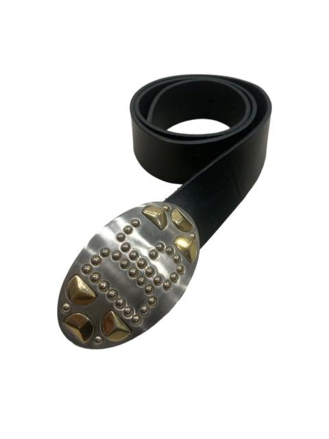 Dolce & Gabbana DOLCE & GABBANA LARGE METAL PENDANT LEATHER BELT