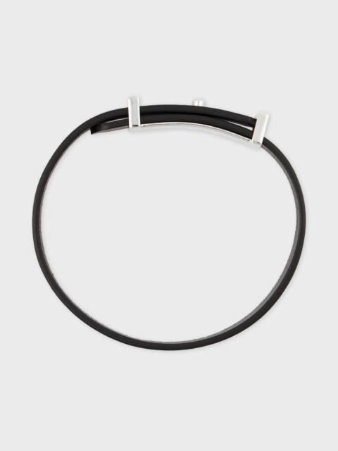 Paul Smith Black Signature Buckle Leather Bracelet