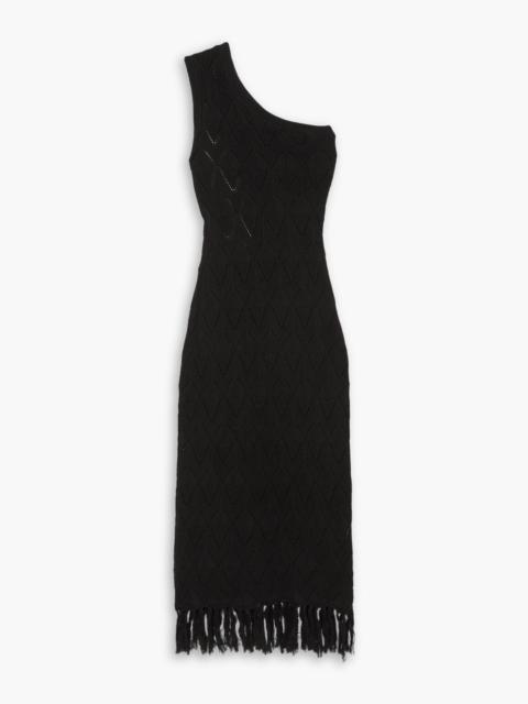 Other Designers Martin asymmetric one-shoulder pointelle-knit cotton maxi dress