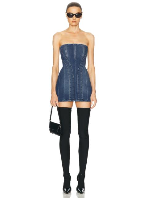 MÔNOT Bustier Denim Mini Dress