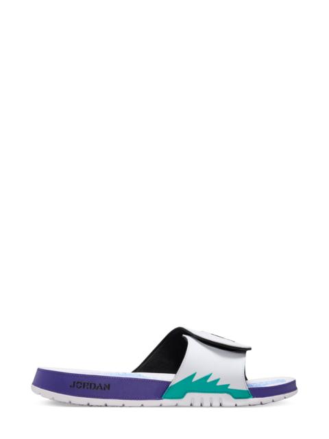 Nike 'Jordan Hydro V Retro' Slide in White/Black/New Emerald at Nordstrom