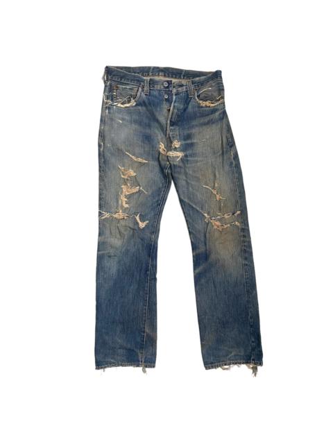 Other Designers Vintage - 🔥Vintage 501 Levi’s Big E Distressed Selvedge Denim Jean