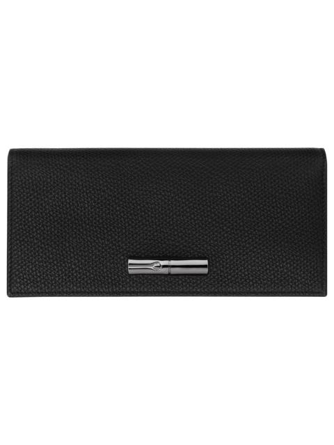 Longchamp Le Roseau Long continental wallet Black - Leather