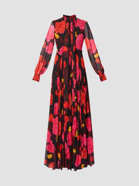 Erdem LONG SLEEVE GOWN WITH PLEATED SKIRT