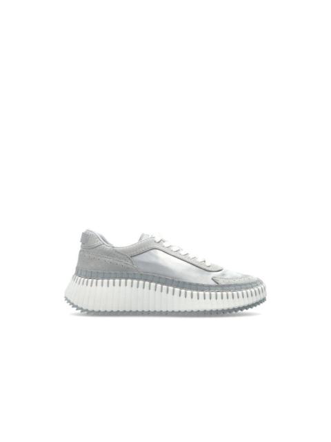Chloé CHLOE Nama Silver Sneakers New (Women's size:10;)