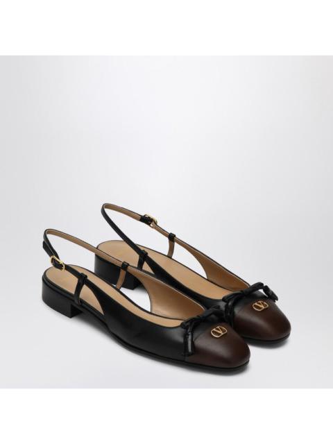 Valentino Garavani Valet Du Roi Slingback Ballerina Flats In Black/Coffee Women