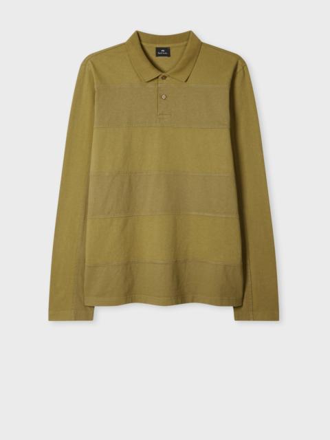 Paul Smith Khaki Block Stripe Rugby Polo Shirt