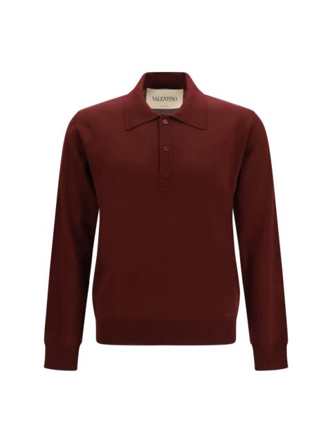 Valentino Valentino Long-sleeve Wool Polo With Vlogo