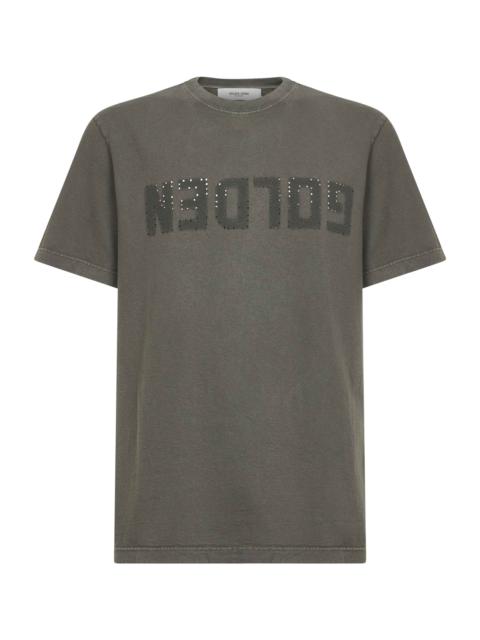 Golden Goose Golden Goose Men Green Cotton "Golden" Crewneck T-Shirt