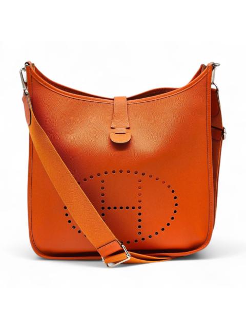 Evelyne III GM Epsom Leather Crossbody Shoulder Bag Orange
