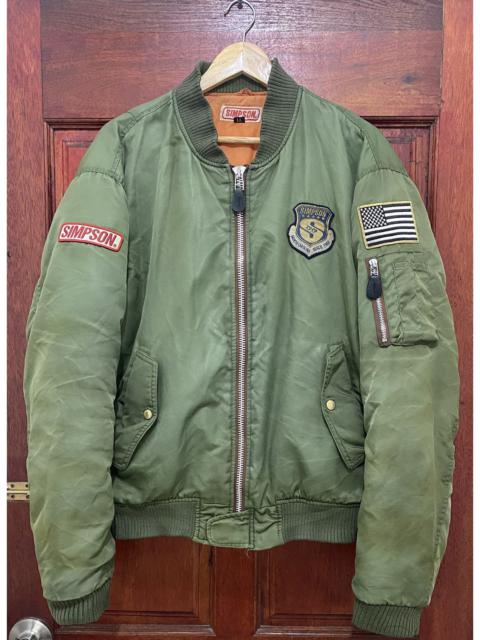 Other Designers Sports Specialties × Vintage - Simpson Biker Bomber Jacket Olive Green Ma-1 Motorcycle