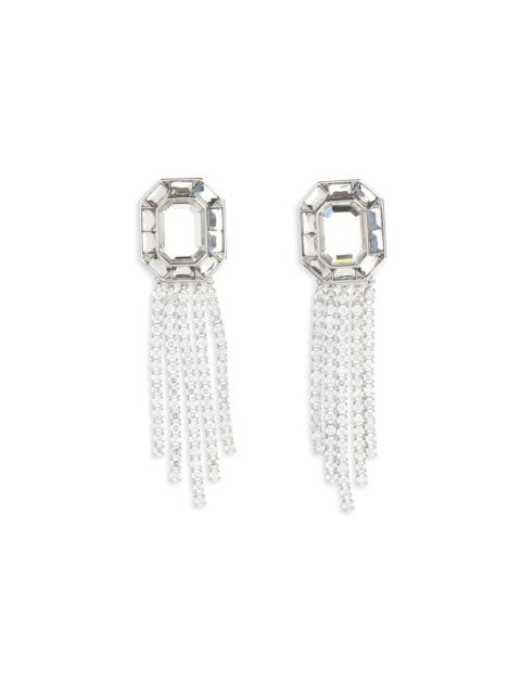 self-portrait Self-portrait Silver Crystal Drop Earrings