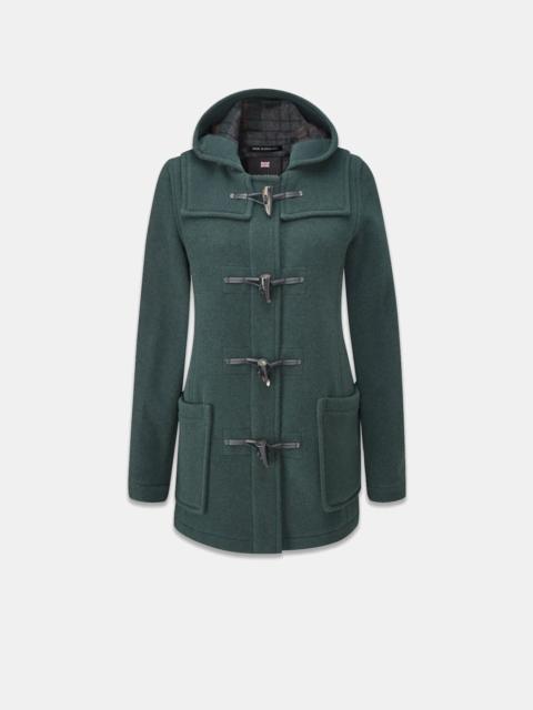 GLOVERALL Women's Short Slim Fit Freda Duffle Coat Green