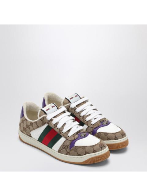 GUCCI Gucci Screener Trainer In Gg Fabric And Purple Leather Men
