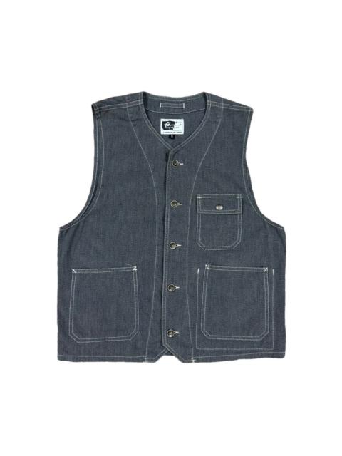 Vtg🔥Engineered Garments Hbt Chambray Buckle Vest Button Vest