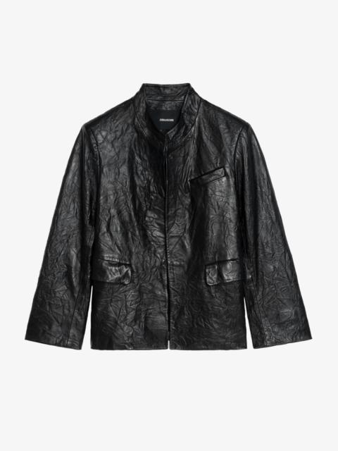 Zadig & Voltaire Veryn Crinkled Leather Blazer